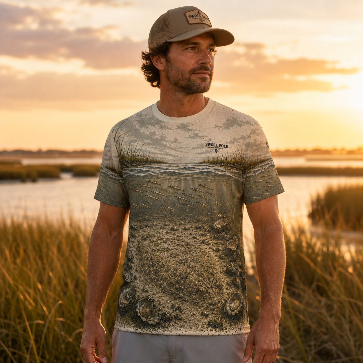 Master of Camouflage Flounder UPF Fishing T-Shirt