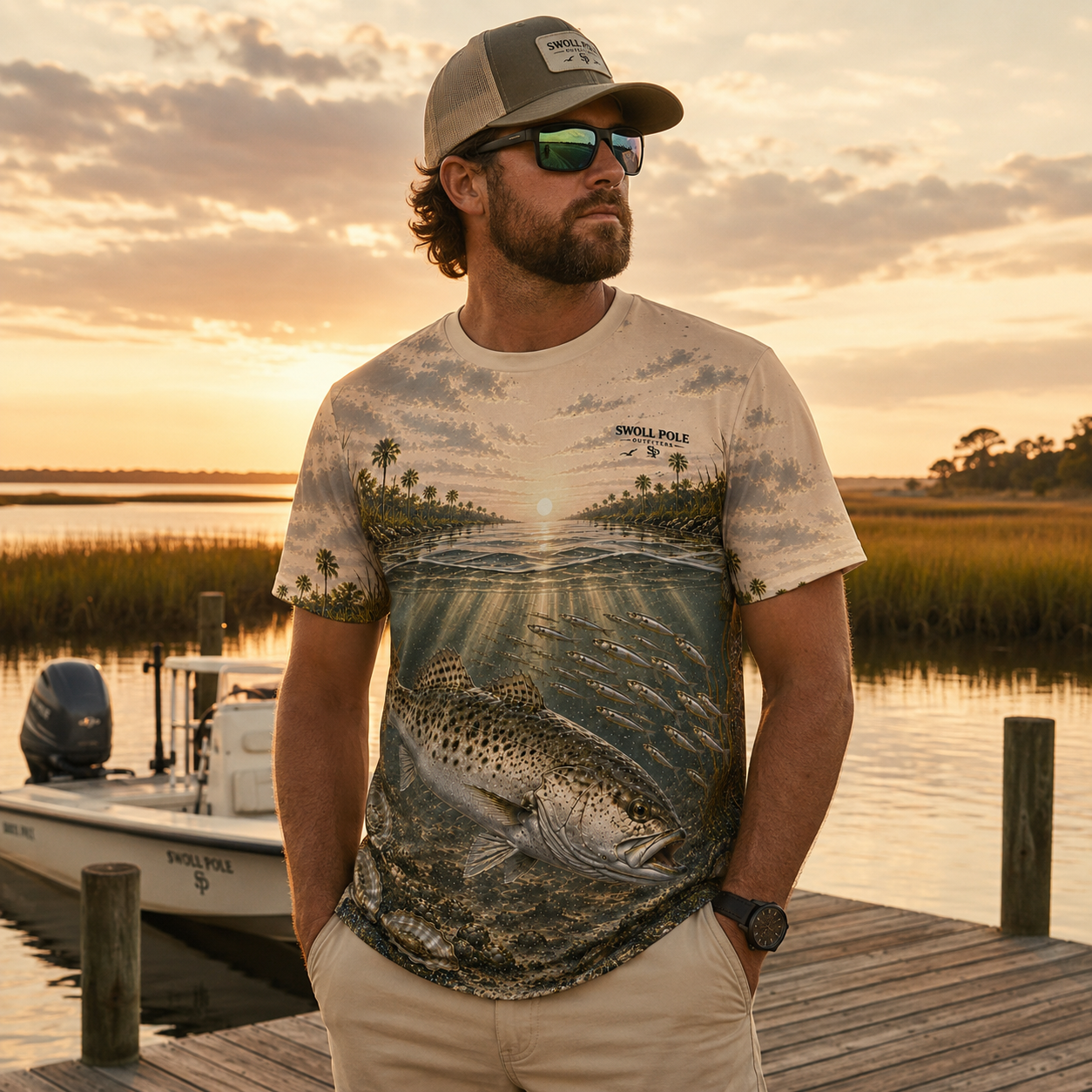 First Light Predator Speckled Trout UPF Fishing T-Shirt