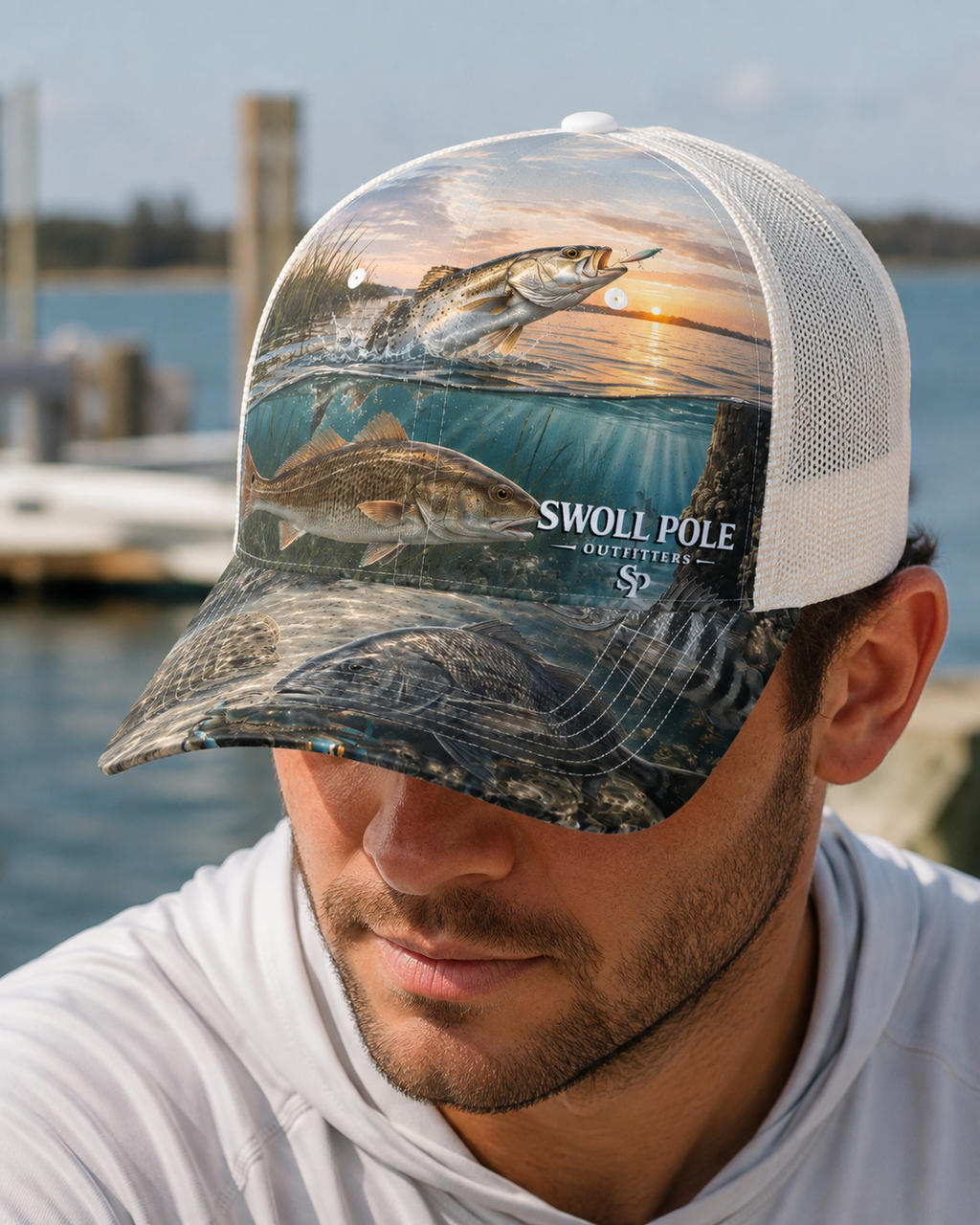 Inshore Series Fishing Trucker Hat | Redfish & Speckled Trout Cap | Swoll Pole Outfitters
