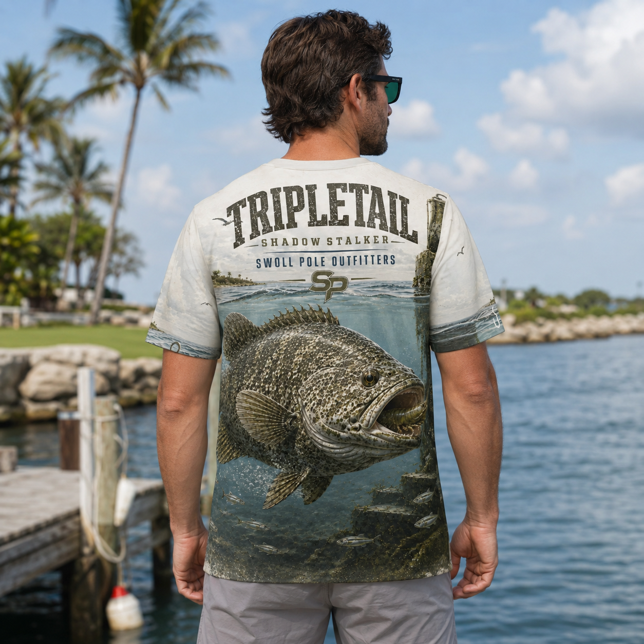Tripletail Shadow Stalker Short Sleeve Performance Fishing Shirt | Swoll Pole Outfitters