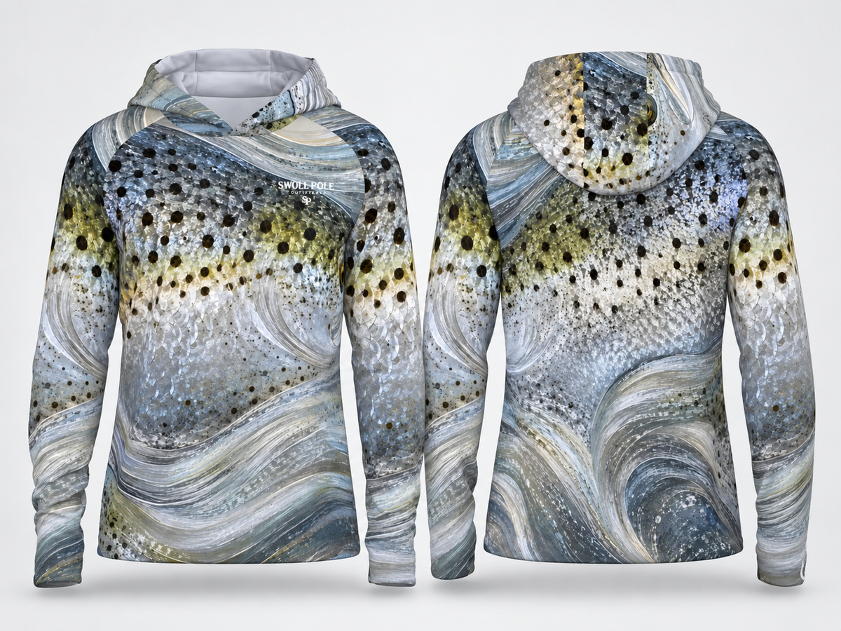 Chasing Silver Speckled Trout Performance Fishing Hoodie