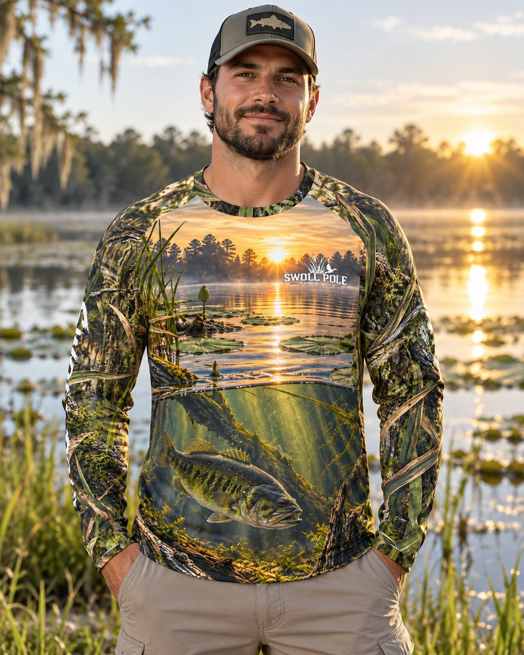 Largemouth – Topwater Terror Performance Long Sleeve Fishing Shirt