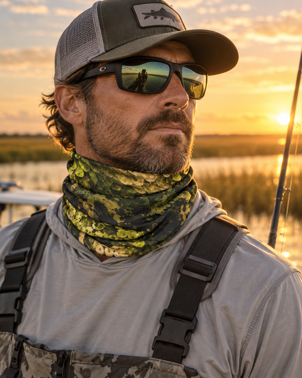 Topwater Terror – Abstract Largemouth Bass Performance Neck Gaiter