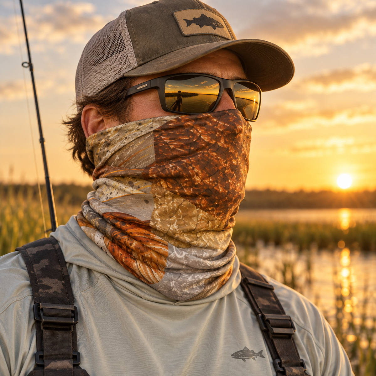 Seeing Red – Abstract Redfish Performance Neck Gaiter