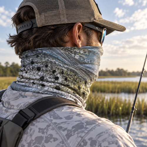 Chasing Silver – Abstract Speckled Trout Performance Neck Gaiter
