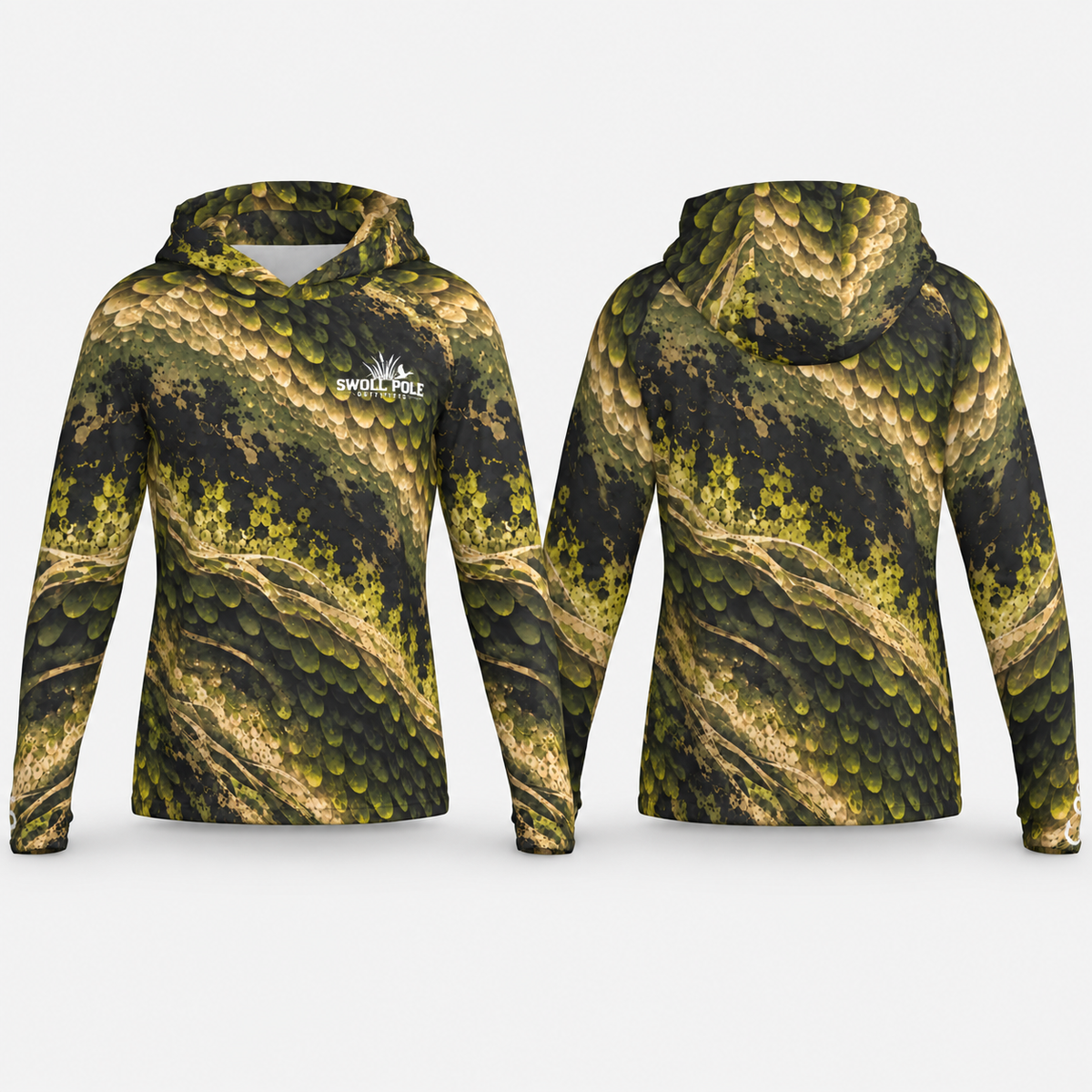 Topwater Terror – Abstract Largemouth Bass Performance Fishing Hoodie