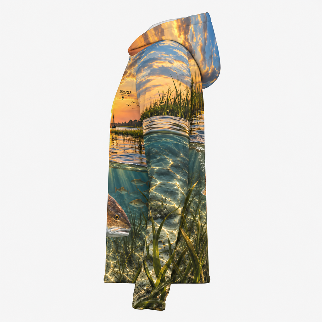 Red Dawn Redfish Performance Fishing Hoodie | Swoll Pole Outfitters