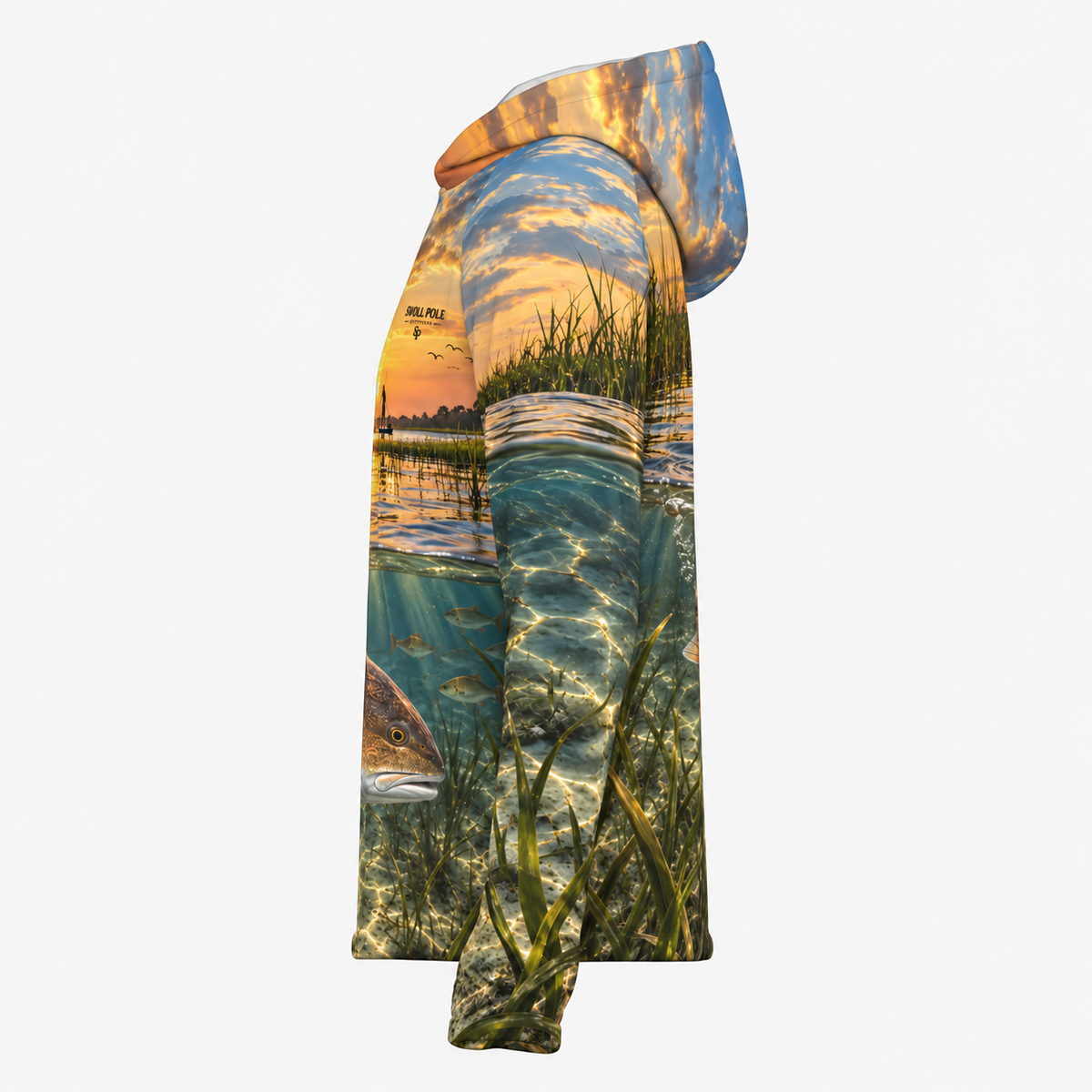Red Dawn Redfish Performance Fishing Hoodie | Swoll Pole Outfitters