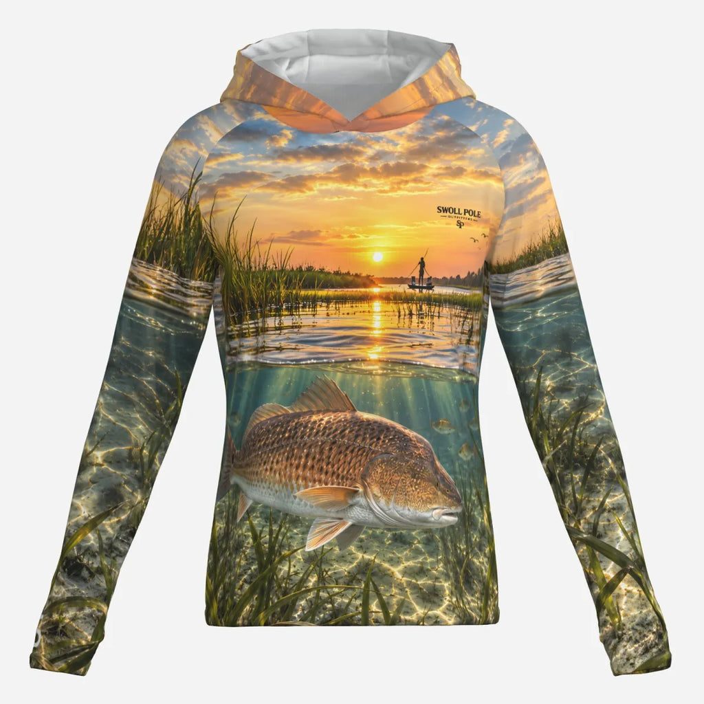 Red Dawn Redfish Performance Fishing Hoodie | Swoll Pole Outfitters