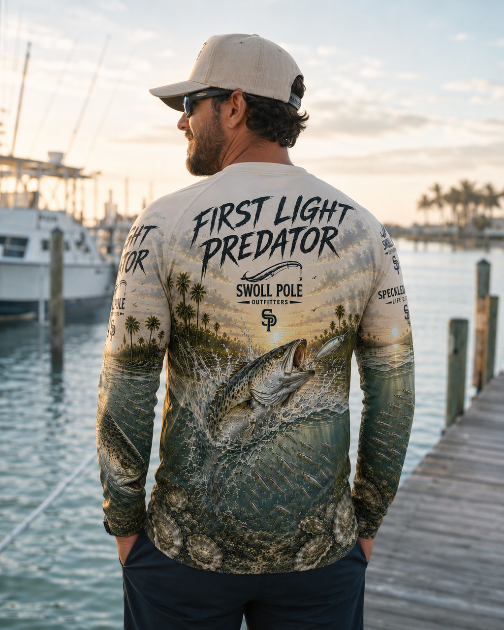 First Light Predator Speckled Trout UPF Long Sleeve Fishing Shirt | Swoll Pole Outfitters