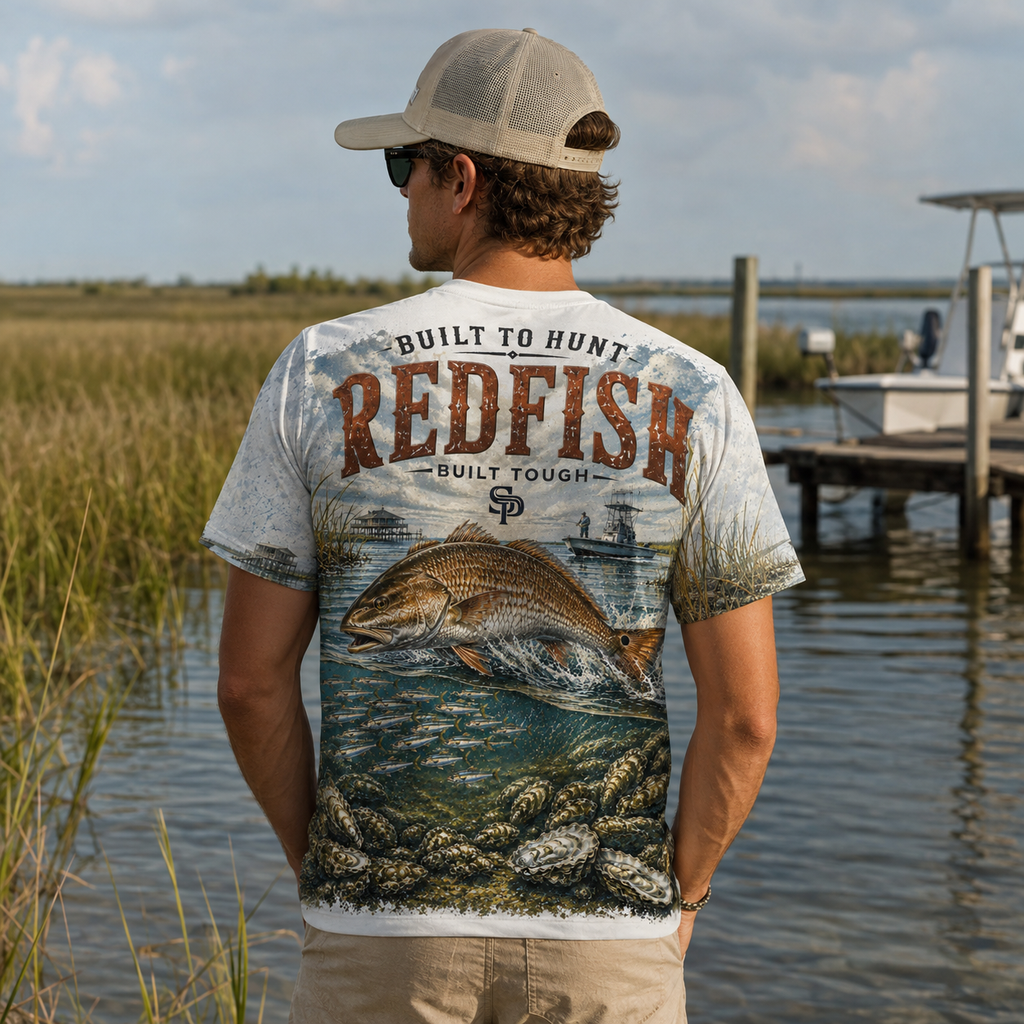 Built to Hunt Redfish UPF Fishing T-Shirt