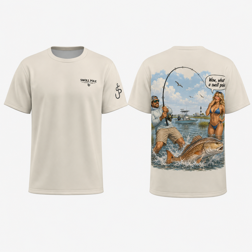 Wow, What a Swoll Pole Funny UPF Fishing T-Shirt