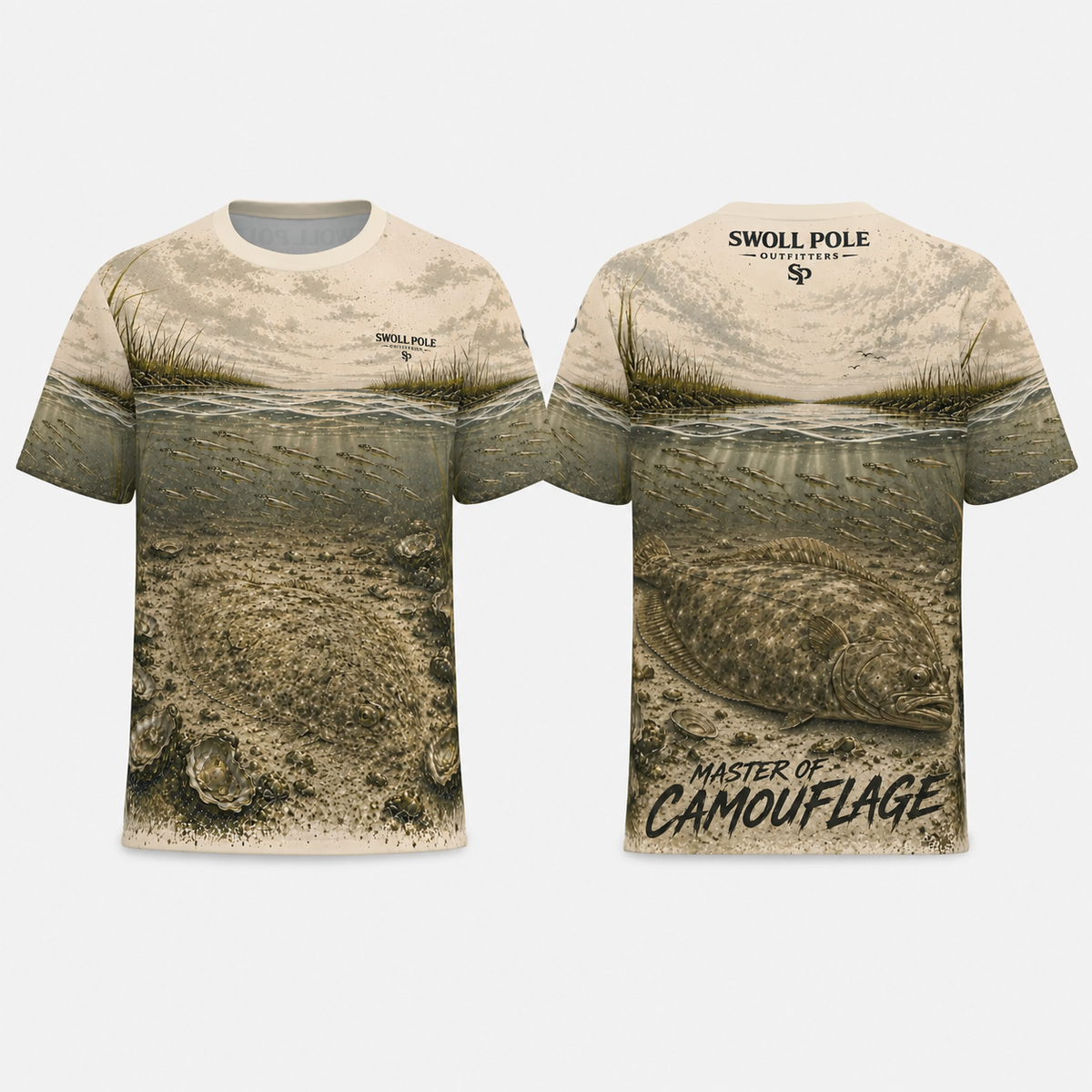 Master of Camouflage Flounder UPF Fishing T-Shirt