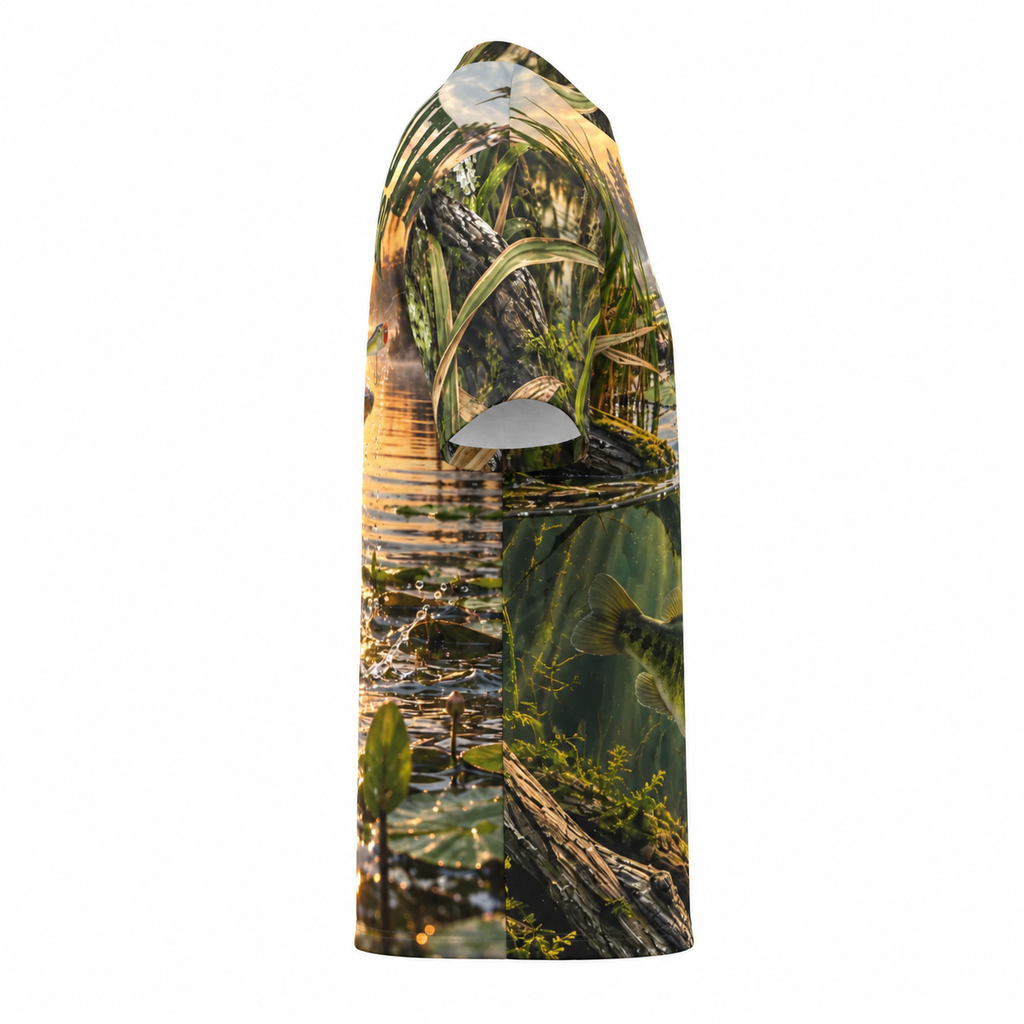 Topwater Terror – Largemouth Bass Performance Short Sleeve Fishing Shirt