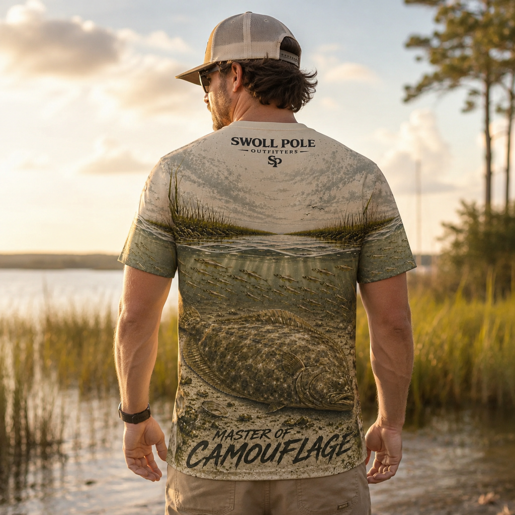 Master of Camouflage Flounder UPF Fishing T-Shirt