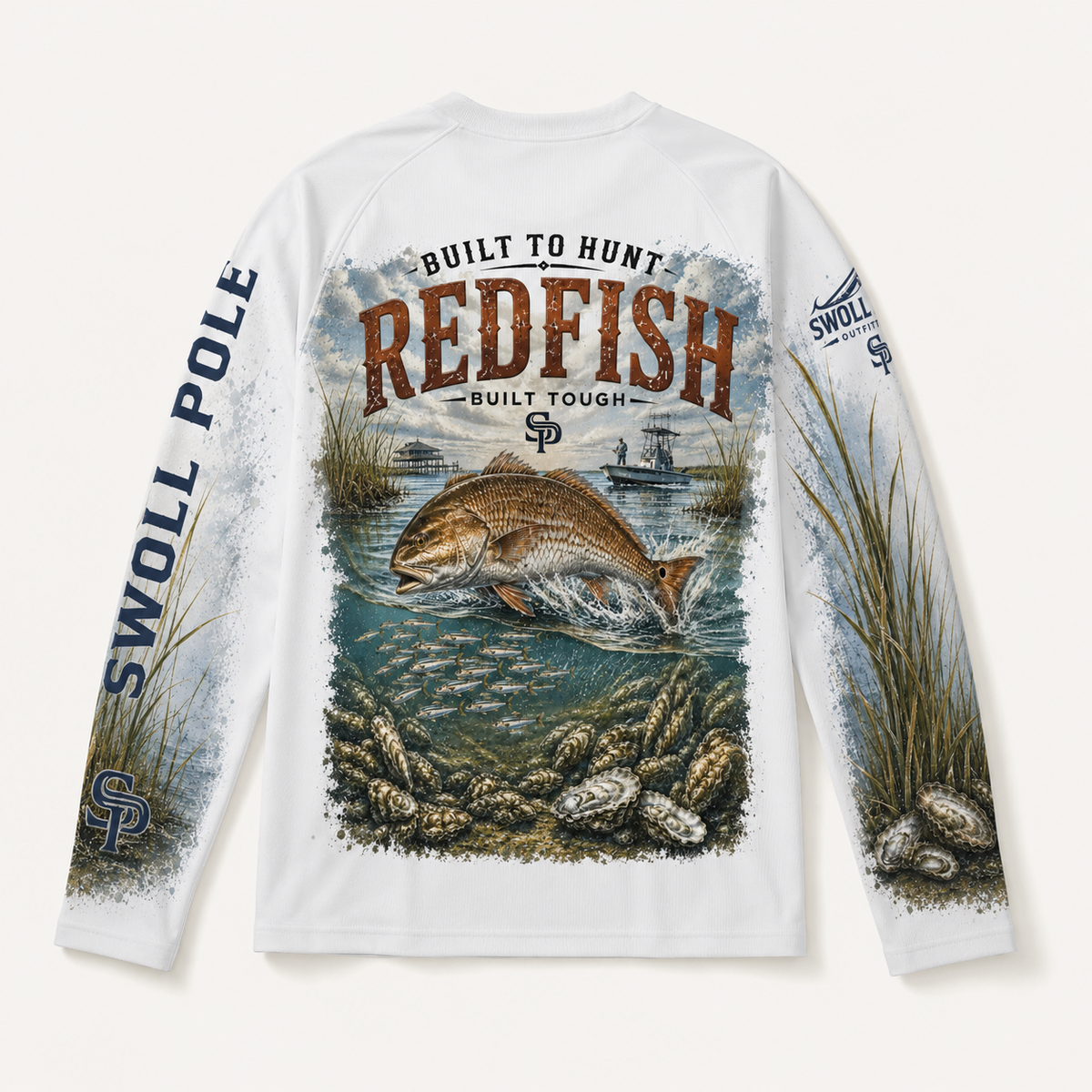 Built to Hunt Redfish UPF Long Sleeve Fishing Shirt | Swoll Pole Outfitters