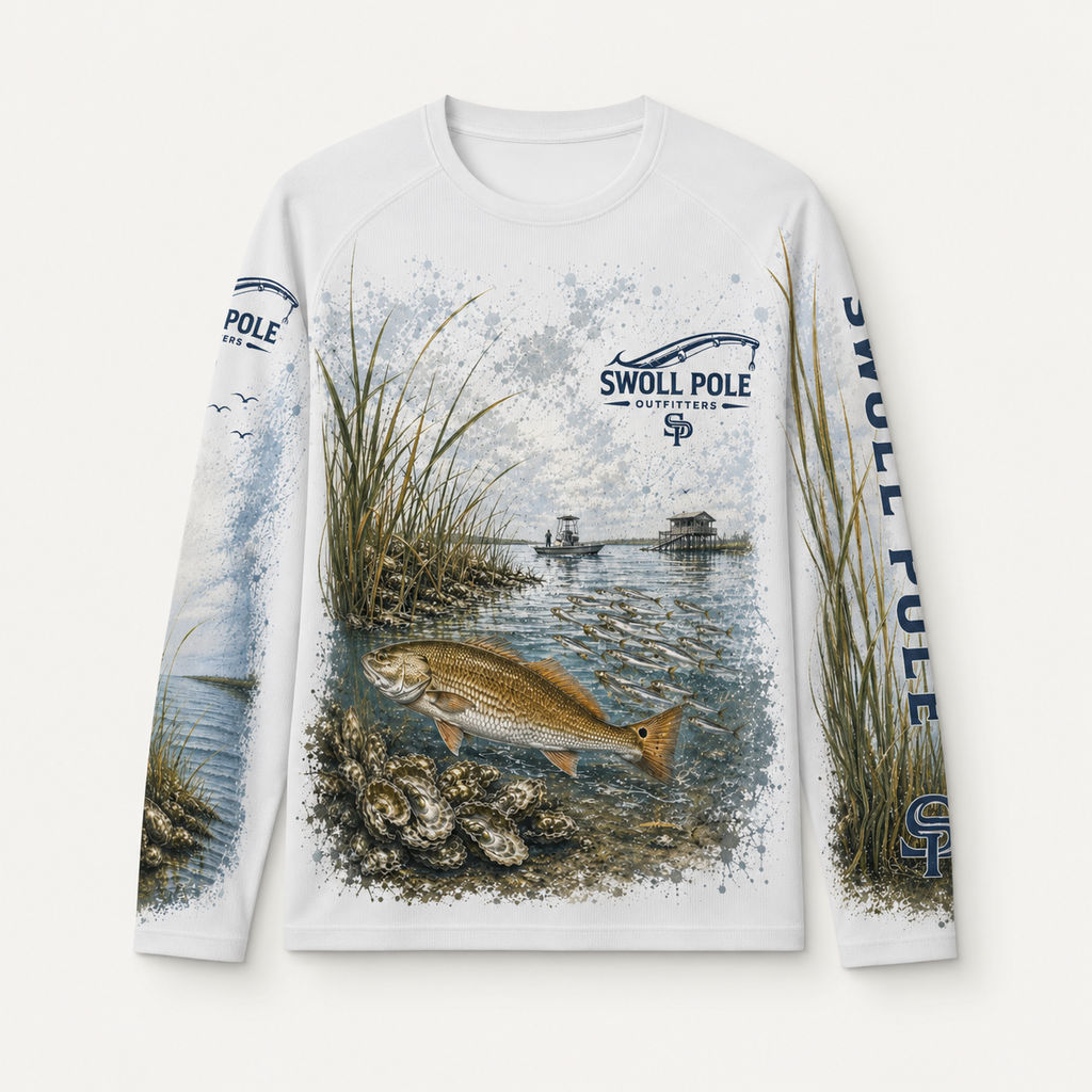 Built to Hunt Redfish UPF Long Sleeve Fishing Shirt | Swoll Pole Outfitters