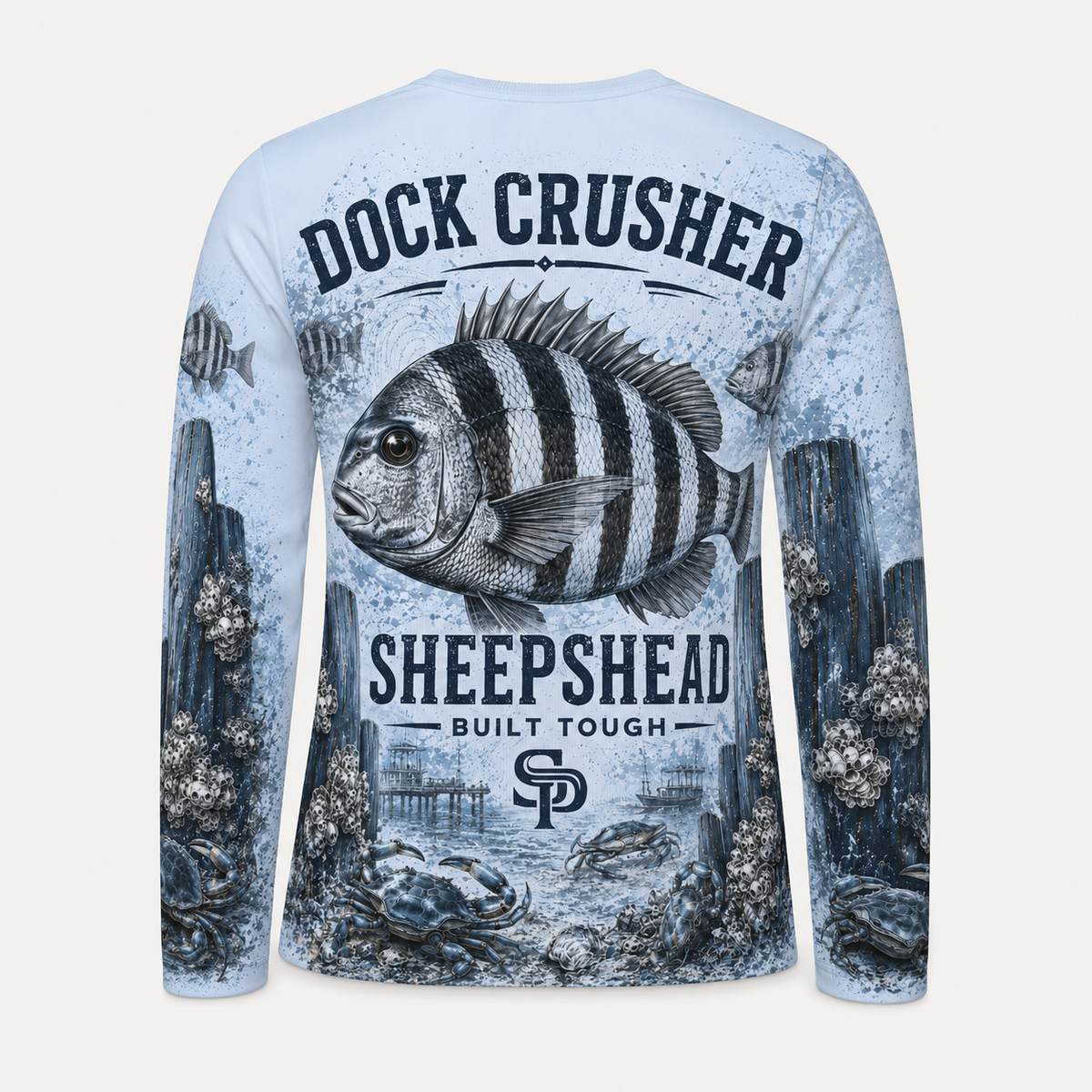 Dock Crusher Sheepshead UPF Long Sleeve Fishing Shirt | Swoll Pole Outfitters