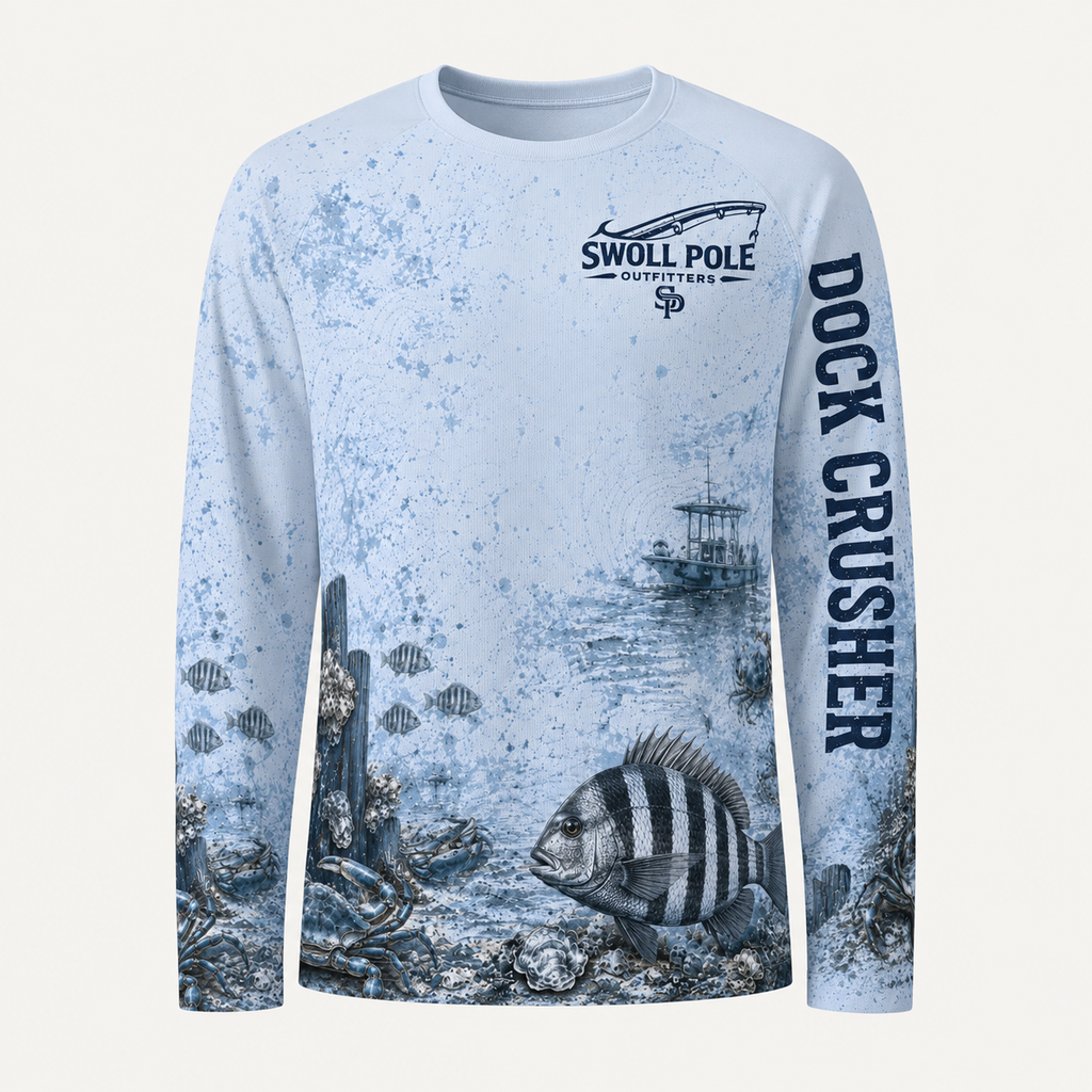 Dock Crusher Sheepshead UPF Long Sleeve Fishing Shirt | Swoll Pole Outfitters