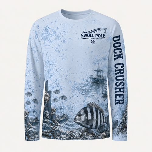 Dock Crusher Sheepshead UPF Long Sleeve Fishing Shirt | Swoll Pole Outfitters