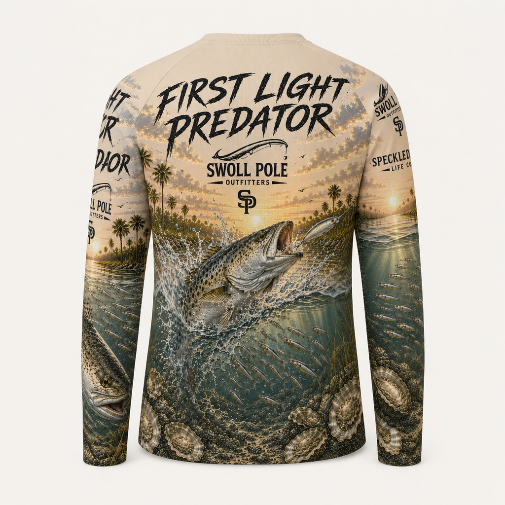 First Light Predator Speckled Trout UPF Long Sleeve Fishing Shirt | Swoll Pole Outfitters
