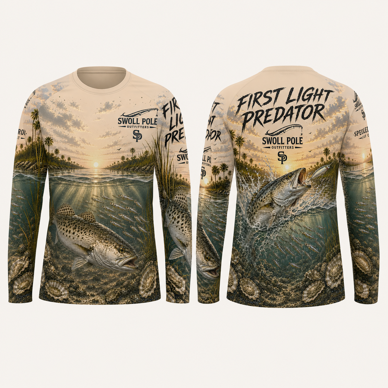 First Light Predator Speckled Trout UPF Long Sleeve Fishing Shirt | Swoll Pole Outfitters